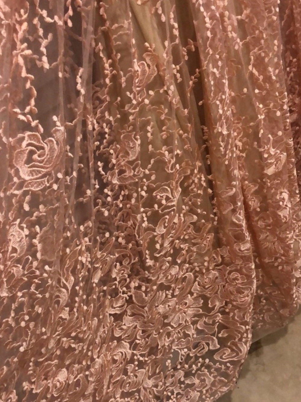 Elegant Lace Prom Wedding Dress in Blush Color Size 10 - Picture 3 of 5